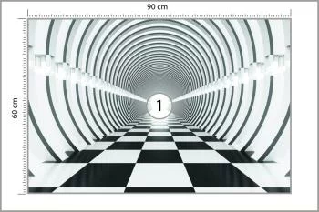 Fototapeta 3D kosmiczny Tunel - Czarno-Biały - obrazek 3