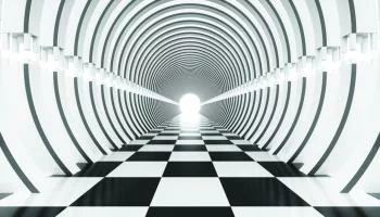 Fototapeta 3D kosmiczny Tunel - Czarno-Biały - obrazek 2