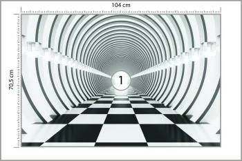 Fototapeta 3D kosmiczny Tunel - Czarno-Biały - obrazek 3