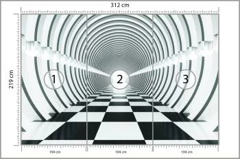 Fototapeta 3D kosmiczny Tunel - Czarno-Biały - obrazek 3