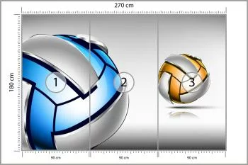 Fototapeta Dwie Piłki Siatkowe 3D - obrazek 3