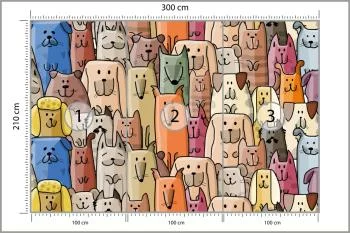 Fototapeta Kolorowe Bajkowe Psy - obrazek 3