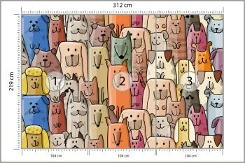 Fototapeta Kolorowe Bajkowe Psy - obrazek 3