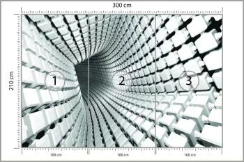 Fototapeta 3D Tunel - połączone kostki - obrazek 3