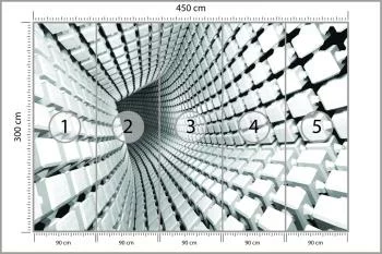 Fototapeta 3D Tunel - połączone kostki - obrazek 3