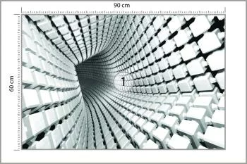 Fototapeta 3D Tunel - połączone kostki - obrazek 3