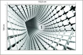 Fototapeta 3D Tunel - połączone kostki - obrazek 3