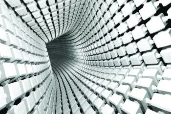 Fototapeta 3D Tunel - połączone kostki - obrazek 2