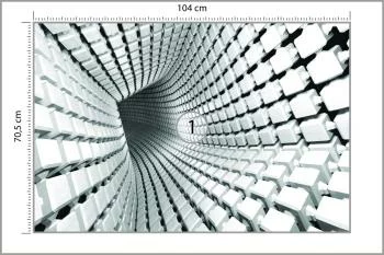Fototapeta 3D Tunel - połączone kostki - obrazek 3