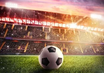 Fototapeta Piłka Nożna Na Stadionie - obrazek 2