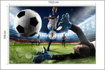 Fototapeta Piłkarz Oddający Strzał Na Bramkę - obrazek 3