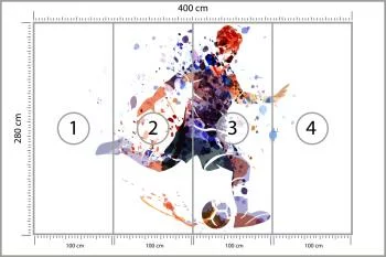 Fototapeta Akwarelowa Sylwetka Piłkarza - obrazek 3