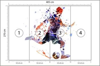 Fototapeta Akwarelowa Sylwetka Piłkarza - obrazek 3