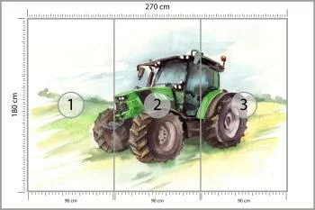 Fototapeta Traktor Malowany Akwarelą - obrazek 3