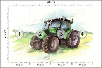 Fototapeta Traktor Malowany Akwarelą - obrazek 3
