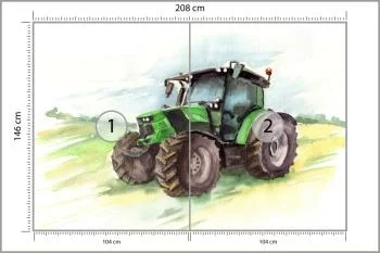 Fototapeta Traktor Malowany Akwarelą - obrazek 3