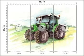 Fototapeta Traktor Malowany Akwarelą - obrazek 3