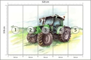 Fototapeta Traktor Malowany Akwarelą - obrazek 3