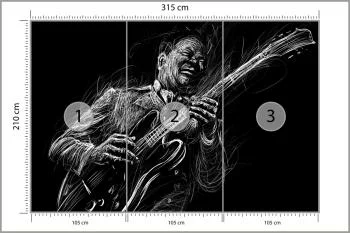 Fototapeta Narysowany Muzyk Bluesowy - obrazek 3