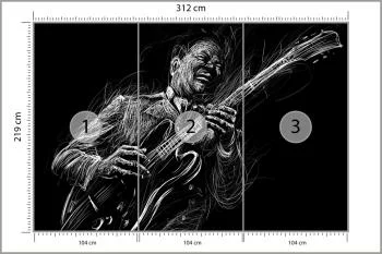 Fototapeta Narysowany Muzyk Bluesowy - obrazek 3