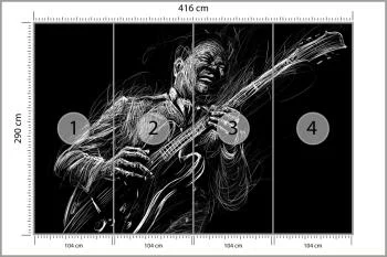 Fototapeta Narysowany Muzyk Bluesowy - obrazek 3