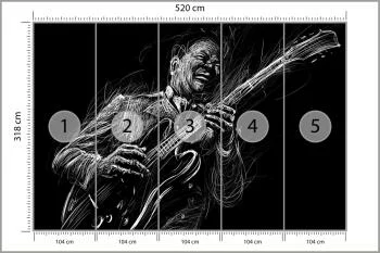 Fototapeta Narysowany Muzyk Bluesowy - obrazek 3