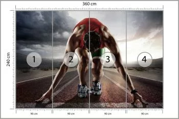 Fototapeta Sportowiec Przygotowywujący Się Do Startu - obrazek 3