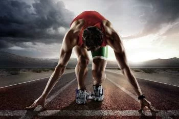 Fototapeta Sportowiec Przygotowywujący Się Do Startu - obrazek 2