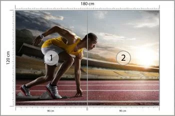 Fototapeta Sportowiec W Bloku Startowym 3D - obrazek 3