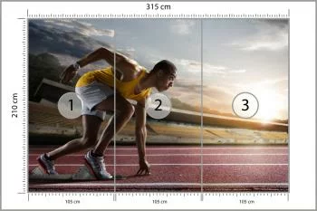 Fototapeta Sportowiec W Bloku Startowym 3D - obrazek 3