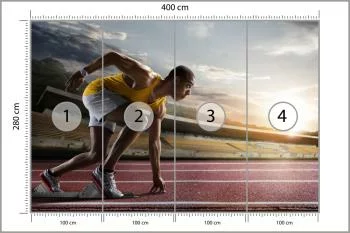 Fototapeta Sportowiec W Bloku Startowym 3D - obrazek 3
