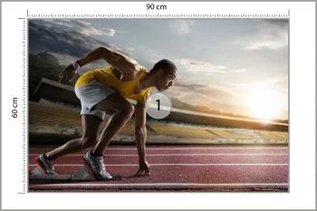 Fototapeta Sportowiec W Bloku Startowym 3D - obrazek 3