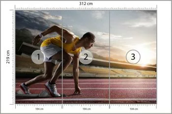 Fototapeta Sportowiec W Bloku Startowym 3D - obrazek 3
