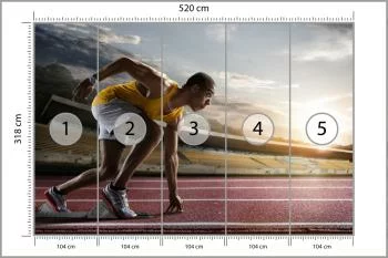 Fototapeta Sportowiec W Bloku Startowym 3D - obrazek 3