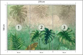 Fototapeta Tropikalne Rośliny Na Abstrakcyjnym Tle - obrazek 3