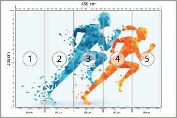 Fototapeta Geometryczni Sportowi Biegacze - obrazek 3