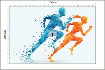 Fototapeta Geometryczni Sportowi Biegacze - obrazek 3