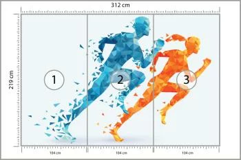 Fototapeta Geometryczni Sportowi Biegacze - obrazek 3