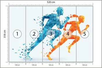 Fototapeta Geometryczni Sportowi Biegacze - obrazek 3