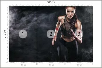 Fototapeta Wysportowana Biegaczka Motywacja 3D - obrazek 3