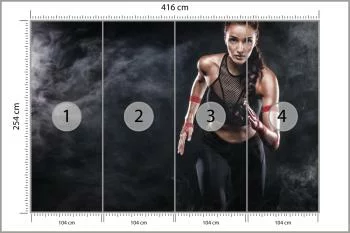 Fototapeta Wysportowana Biegaczka Motywacja 3D - obrazek 3