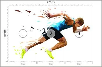 Fototapeta Biegnący Mężczyzna W Geometrycznym Wzorze - obrazek 3
