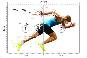 Fototapeta Biegnący Mężczyzna W Geometrycznym Wzorze - obrazek 3