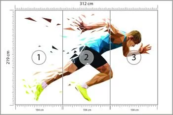 Fototapeta Biegnący Mężczyzna W Geometrycznym Wzorze - obrazek 3