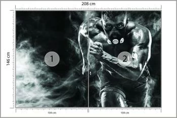 Fototapeta Wysportowany Biegnący Mężczyzna W Masce - obrazek 3