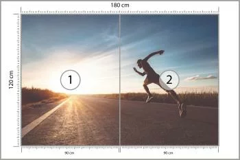 Fototapeta Biegnący Sportowiec Na Drodze 3D - obrazek 3