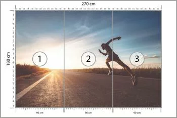 Fototapeta Biegnący Sportowiec Na Drodze 3D - obrazek 3