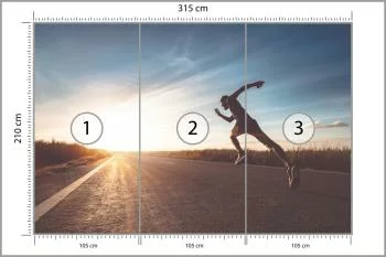Fototapeta Biegnący Sportowiec Na Drodze 3D - obrazek 3