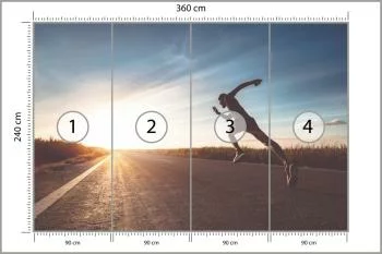 Fototapeta Biegnący Sportowiec Na Drodze 3D - obrazek 3