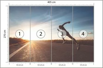 Fototapeta Biegnący Sportowiec Na Drodze 3D - obrazek 3